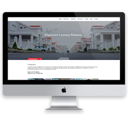 Estate-management website interface featuring residential properties.