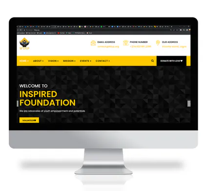 Inspired Foundation non-profit organisation website interface.